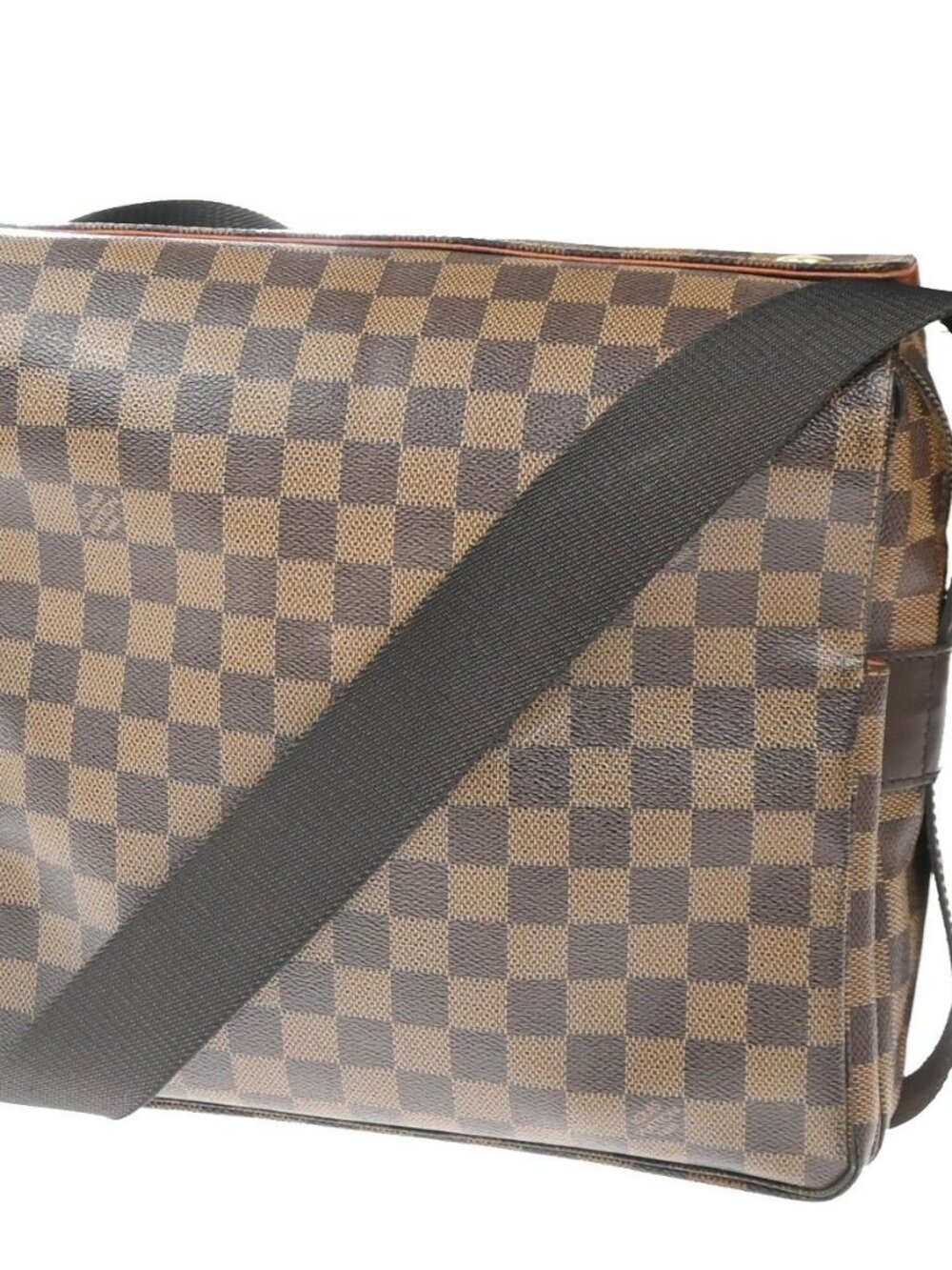 LOUIS VUITTON Naviglio Shoulder Bag Damier Ebene Leather Brown N45255 84KC784